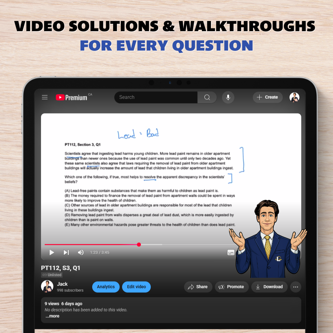 The Ultimate LSAT Workbook eBook - 300 LSAT Qs & Video Solutions