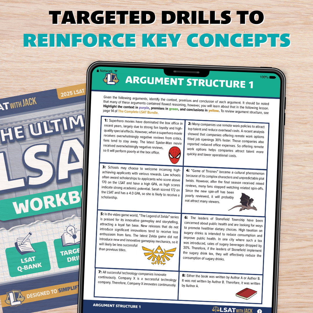 The Ultimate LSAT Workbook eBook - 300 LSAT Qs & Video Solutions