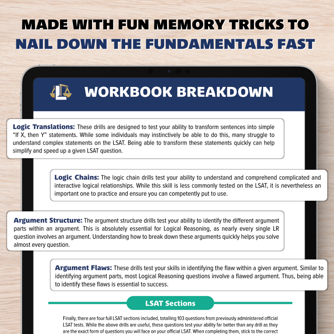 The Ultimate LSAT Workbook eBook - 300 LSAT Qs & Video Solutions
